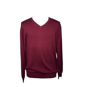 Jos. A. Bank Signature Collection V-Neck Sweater Men’s XXL Burgundy Pima Cotton